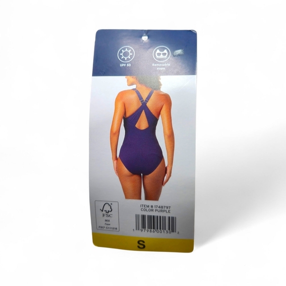 Lands' End Purple One-Piece Swimsuit Size Small - Picture 4 of 8